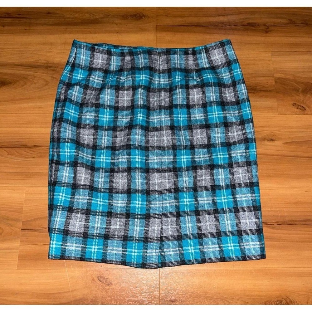 Womens Talbots Wool Blend Plaid Academia Casual Pencil Skirt - Picture 3 of 6